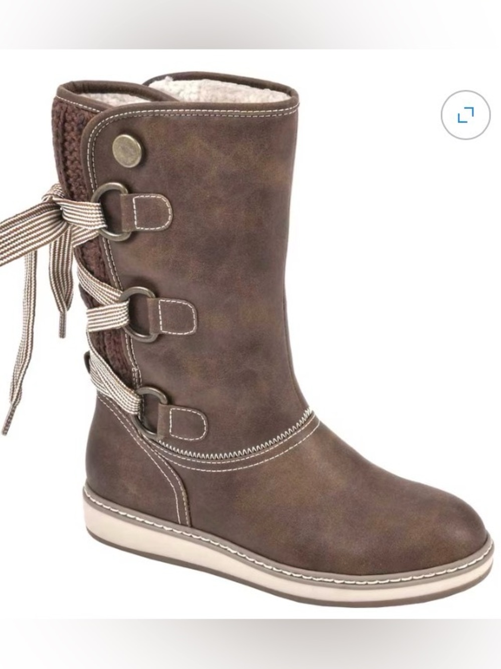 White mountain women's tivia snow boot, cognac, 7.5 m us.   BRAND NEW